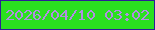 文字の大きさ：5、枠の色：2d1e96、背景の色：2ae01f、文字の色：b08ee2 無料ブログパーツのブログ時計