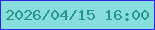 文字の大きさ：5、枠の色：2d23e4、背景の色：88dedc、文字の色：2a958c 無料ブログパーツのブログ時計