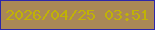 文字の大きさ：1、枠の色：2d26aa、背景の色：aa8856、文字の色：c0b206 無料ブログパーツのブログ時計
