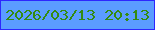 文字の大きさ：3、枠の色：2d26fe、背景の色：5b9cff、文字の色：348b10 無料ブログパーツのブログ時計
