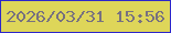 文字の大きさ：3、枠の色：2d27cb、背景の色：ded659、文字の色：777180 無料ブログパーツのブログ時計