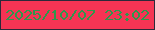 文字の大きさ：1、枠の色：2d293a、背景の色：f63454、文字の色：2f974c 無料ブログパーツのブログ時計