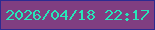 文字の大きさ：5、枠の色：2d2a91、背景の色：803e81、文字の色：26e7b9 無料ブログパーツのブログ時計