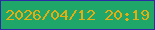 文字の大きさ：5、枠の色：2d2aa5、背景の色：1ea769、文字の色：e6ad10 無料ブログパーツのブログ時計