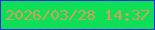 文字の大きさ：4、枠の色：2d2be1、背景の色：0fde57、文字の色：d0a05d 無料ブログパーツのブログ時計