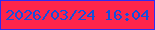 文字の大きさ：1、枠の色：2d2df3、背景の色：fe254c、文字の色：154fdc 無料ブログパーツのブログ時計