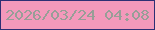 文字の大きさ：5、枠の色：2d2f74、背景の色：f399bb、文字の色：989e97 無料ブログパーツのブログ時計