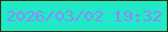 文字の大きさ：1、枠の色：2d3106、背景の色：21e9c7、文字の色：9187f8 無料ブログパーツのブログ時計
