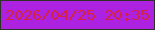 文字の大きさ：1、枠の色：2d3327、背景の色：ad22e1、文字の色：d32243 無料ブログパーツのブログ時計