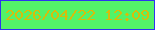 文字の大きさ：1、枠の色：2d34ef、背景の色：53f368、文字の色：d8bc0b 無料ブログパーツのブログ時計