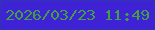 文字の大きさ：3、枠の色：2d35af、背景の色：3f22d6、文字の色：40a142 無料ブログパーツのブログ時計