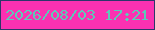 文字の大きさ：1、枠の色：2d366a、背景の色：fb31b1、文字の色：5dcab8 無料ブログパーツのブログ時計