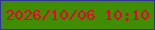 文字の大きさ：5、枠の色：2d378e、背景の色：408d01、文字の色：e9022b 無料ブログパーツのブログ時計