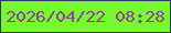 文字の大きさ：4、枠の色：2d3862、背景の色：77f82f、文字の色：864691 無料ブログパーツのブログ時計