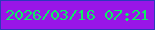 文字の大きさ：1、枠の色：2d38bc、背景の色：9916e7、文字の色：0eee63 無料ブログパーツのブログ時計