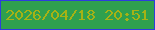 文字の大きさ：5、枠の色：2d3ddc、背景の色：2fa04e、文字の色：a6b215 無料ブログパーツのブログ時計