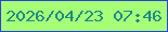 文字の大きさ：4、枠の色：2d41d7、背景の色：a6ff76、文字の色：1c8a8b 無料ブログパーツのブログ時計