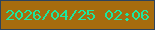 文字の大きさ：3、枠の色：2d435d、背景の色：a66c0e、文字の色：1be8a0 無料ブログパーツのブログ時計