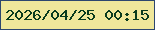 文字の大きさ：4、枠の色：2d466f、背景の色：efe79b、文字の色：093b1d 無料ブログパーツのブログ時計