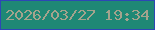 文字の大きさ：5、枠の色：2d47b5、背景の色：1f8875、文字の色：a4a38d 無料ブログパーツのブログ時計
