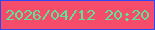 文字の大きさ：4、枠の色：2d48f6、背景の色：f44c6a、文字の色：5ee396 無料ブログパーツのブログ時計