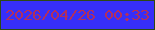 文字の大きさ：1、枠の色：2d4a13、背景の色：372ff9、文字の色：b22f5d 無料ブログパーツのブログ時計