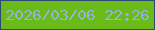 文字の大きさ：3、枠の色：2d4a74、背景の色：6abb19、文字の色：95b4db 無料ブログパーツのブログ時計