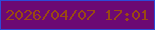 文字の大きさ：5、枠の色：2d4ad7、背景の色：6c0973、文字の色：9a4912 無料ブログパーツのブログ時計