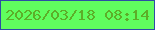文字の大きさ：4、枠の色：2d4da5、背景の色：60fd5e、文字の色：5cae28 無料ブログパーツのブログ時計