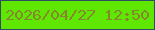 文字の大きさ：1、枠の色：2d4f65、背景の色：5fe701、文字の色：85872f 無料ブログパーツのブログ時計