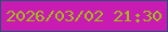 文字の大きさ：1、枠の色：2d4f78、背景の色：c81bb2、文字の色：a5bc16 無料ブログパーツのブログ時計