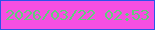 文字の大きさ：1、枠の色：2d53ea、背景の色：f64fe2、文字の色：62cd7b 無料ブログパーツのブログ時計