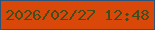 文字の大きさ：3、枠の色：2d547d、背景の色：da4809、文字の色：424d1b 無料ブログパーツのブログ時計