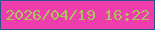 文字の大きさ：3、枠の色：2d548c、背景の色：ef3dad、文字の色：aac45c 無料ブログパーツのブログ時計