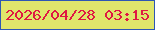 文字の大きさ：2、枠の色：2d57b4、背景の色：dfe66b、文字の色：df1943 無料ブログパーツのブログ時計