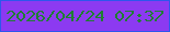 文字の大きさ：2、枠の色：2d57ec、背景の色：8c3af1、文字の色：1f7e33 無料ブログパーツのブログ時計