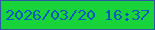 文字の大きさ：4、枠の色：2d58a3、背景の色：19d33b、文字の色：035ac0 無料ブログパーツのブログ時計