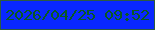 文字の大きさ：4、枠の色：2d5b40、背景の色：0927ff、文字の色：0a5823 無料ブログパーツのブログ時計