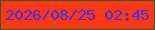 文字の大きさ：2、枠の色：2d5c21、背景の色：fc3714、文字の色：3f2bea 無料ブログパーツのブログ時計