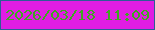 文字の大きさ：1、枠の色：2d5d96、背景の色：e01de3、文字の色：3ea721 無料ブログパーツのブログ時計