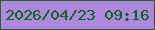 文字の大きさ：5、枠の色：2d5e29、背景の色：ae87e0、文字の色：046a0c 無料ブログパーツのブログ時計