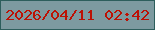 文字の大きさ：2、枠の色：2d5e5c、背景の色：7d9aa0、文字の色：bc1105 無料ブログパーツのブログ時計