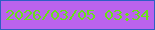 文字の大きさ：3、枠の色：2d5ec5、背景の色：ba63ed、文字の色：68e119 無料ブログパーツのブログ時計