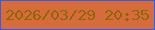 文字の大きさ：5、枠の色：2d5fea、背景の色：d66c3b、文字の色：8e6609 無料ブログパーツのブログ時計