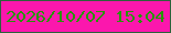 文字の大きさ：5、枠の色：2d613b、背景の色：fb17ad、文字の色：289508 無料ブログパーツのブログ時計