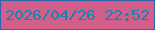 文字の大きさ：3、枠の色：2d65b1、背景の色：d25f8a、文字の色：1880b2 無料ブログパーツのブログ時計
