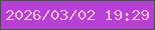 文字の大きさ：2、枠の色：2d6621、背景の色：b73fd7、文字の色：e8bed4 無料ブログパーツのブログ時計