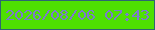 文字の大きさ：2、枠の色：2d6672、背景の色：4ee002、文字の色：7c7acd 無料ブログパーツのブログ時計