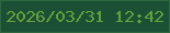 文字の大きさ：1、枠の色：2d673e、背景の色：1b5035、文字の色：63a13a 無料ブログパーツのブログ時計