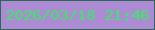 文字の大きさ：5、枠の色：2d6857、背景の色：ac8bd4、文字の色：3ee867 無料ブログパーツのブログ時計